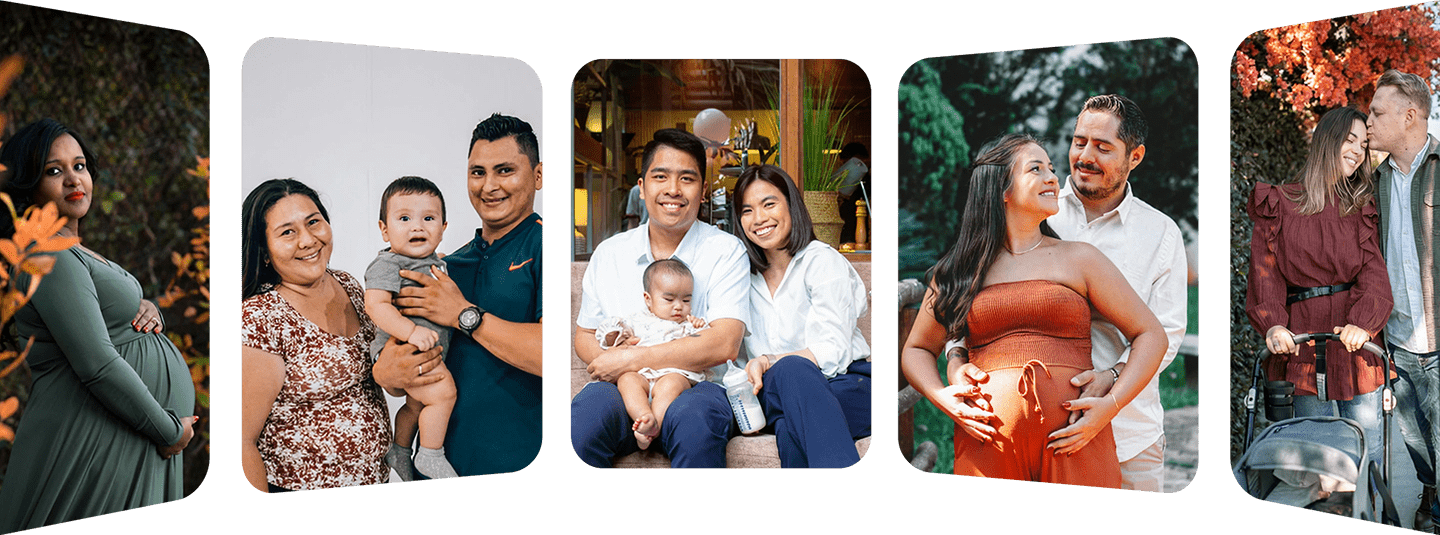 Pregnant woman and Canadian families supported by MyBellaBaby through every stage of parenthood